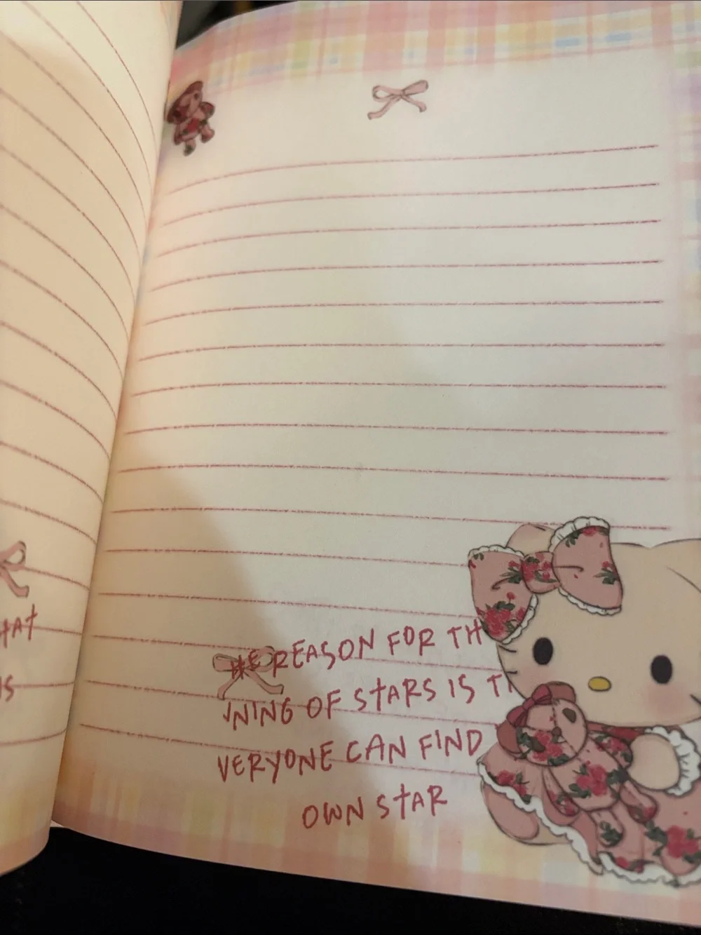 Hello Kitty Pink Floral Bow Journal Cover